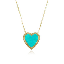 Load image into Gallery viewer, Large Fluted Outline Stone Heart Necklace