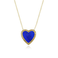 Load image into Gallery viewer, Large Fluted Outline Stone Heart Necklace
