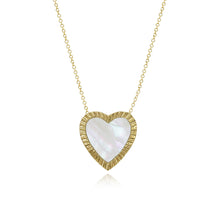 Load image into Gallery viewer, Large Fluted Outline Stone Heart Necklace
