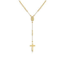 Load image into Gallery viewer, Gold Ball Rosary Necklace