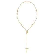 Load image into Gallery viewer, Gold Ball Rosary Necklace