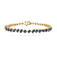 Load image into Gallery viewer, Gemstone Multi Shape Tennis Bracelet