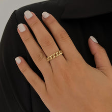 Load image into Gallery viewer, Gold Cuban Chain Ring