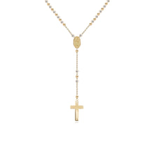 Load image into Gallery viewer, Gold and Diamond Ball Rosary Necklace