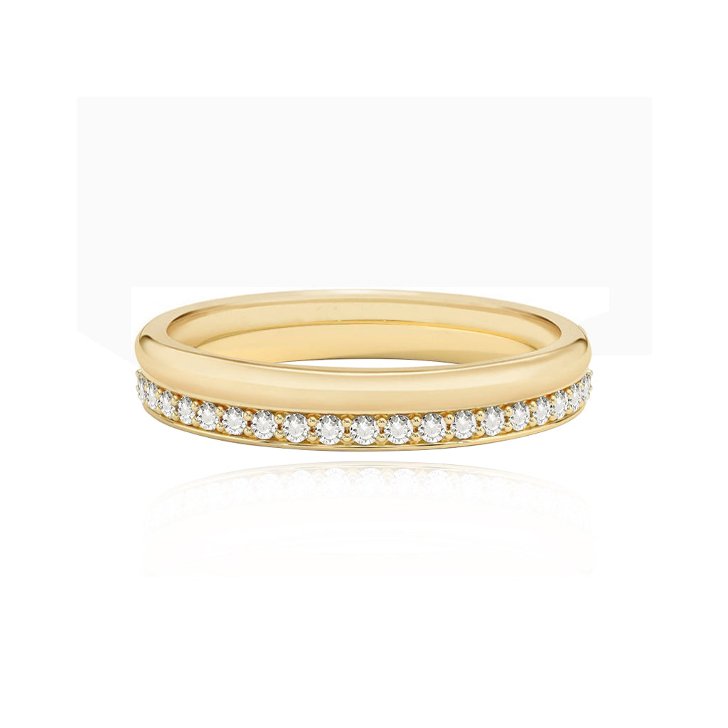Gold Band and Pave Band Wedding Ring