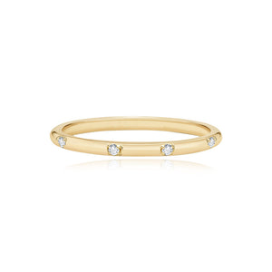 Gold Band with Diamonds Wedding Ring