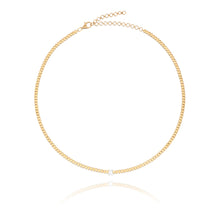 Load image into Gallery viewer, Golden Rectangle and Solitaire Tennis Necklace