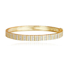 Load image into Gallery viewer, Golden Spaced Pavé Bangle in 14K gold, featuring spaced pavé diamonds, a modern touch to affordable luxury jewelry for women