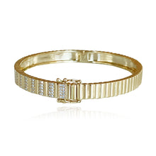 Load image into Gallery viewer, Golden Spaced Pave Bangle