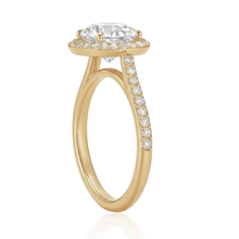 Load image into Gallery viewer, Diamond Pave Bezel Engagement Ring