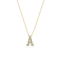 Load image into Gallery viewer, Double Row Pave Initial Necklace