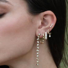 Load image into Gallery viewer, Curved Three Diamond Stud