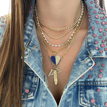 Load image into Gallery viewer, Half Pave Half Stone Heart Charm