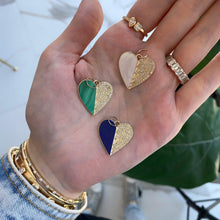Load image into Gallery viewer, Half Pave Half Stone Heart Charm