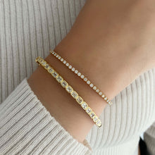 Load image into Gallery viewer, Emerald Bezel Diamond Bangle