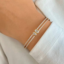 Load image into Gallery viewer, Two Diamond Double Row Bangle