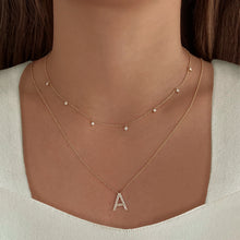 Load image into Gallery viewer, Double Row Pave Initial Necklace