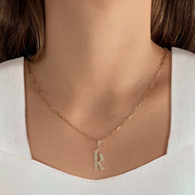Load image into Gallery viewer, Large Pave Gothic Initial Charm