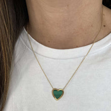 Load image into Gallery viewer, Large Fluted Outline Stone Heart Necklace