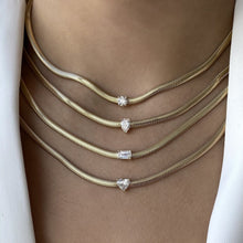 Load image into Gallery viewer, Solitaire Diamond Snake Necklace
