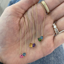 Load image into Gallery viewer, Small Two-Gemstones Necklace