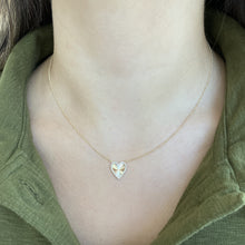 Load image into Gallery viewer, Large Fluted Pave Heart Necklace
