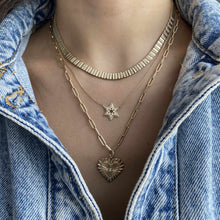 Load image into Gallery viewer, Fluted Pave Outline Star of David Necklace
