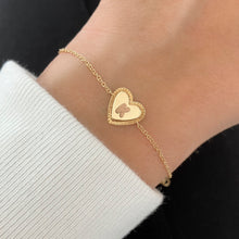 Load image into Gallery viewer, Fluted Outline Gold Heart Bracelet