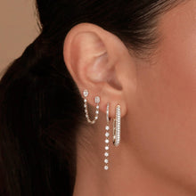 Load image into Gallery viewer, Two Solitaire Diamond Lab Chain Earring