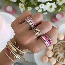 Load image into Gallery viewer, Petite Solitaire Diamond Pave Ring