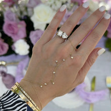 Load image into Gallery viewer, Seven Dangling Diamond Bezel Hand Chain