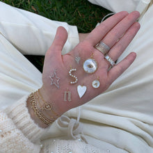 Load image into Gallery viewer, Diamond Initial Round Stone Charm