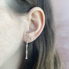 Load image into Gallery viewer, Drop Three Prongs Diamond Earrings
