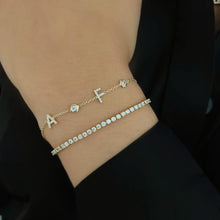 Load image into Gallery viewer, Multi Initial Pave Bezel Bracelet