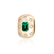 Load image into Gallery viewer, Inlay Diamonds and Gemstone Loop Gold Charm