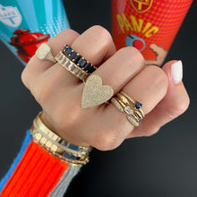 Load image into Gallery viewer, Petite Gemstone Heart Pave Ring