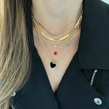 Load image into Gallery viewer, Large Pave Outline Stone Heart Charm