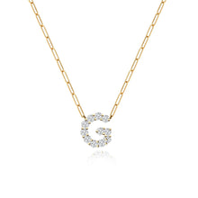 Load image into Gallery viewer, Large Diamond Initial Necklace