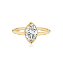Load image into Gallery viewer, Gold Bezel Diamond Set Engagement Ring