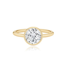 Load image into Gallery viewer, Gold Bezel Diamond Set Engagement Ring