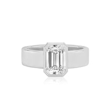Load image into Gallery viewer, Diamond Bezel Shape Engagement Thick Gold Ring