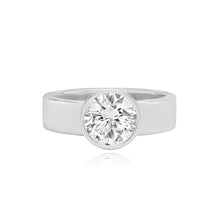 Load image into Gallery viewer, Diamond Bezel Shape Engagement Thick Gold Ring