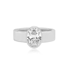Load image into Gallery viewer, Diamond Bezel Shape Engagement Thick Gold Ring