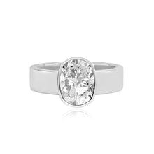 Load image into Gallery viewer, Diamond Bezel Shape Engagement Thick Gold Ring