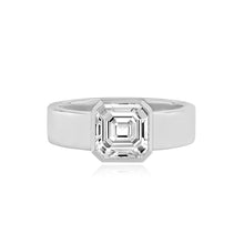 Load image into Gallery viewer, Diamond Bezel Shape Engagement Thick Gold Ring