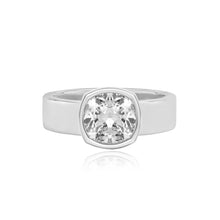 Load image into Gallery viewer, Diamond Bezel Shape Engagement Thick Gold Ring