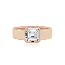Load image into Gallery viewer, Diamond Bezel Shape Engagement Thick Gold Ring

