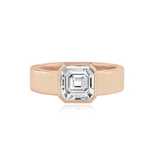 Load image into Gallery viewer, Diamond Bezel Shape Engagement Thick Gold Ring