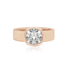 Load image into Gallery viewer, Diamond Bezel Shape Engagement Thick Gold Ring
