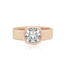 Load image into Gallery viewer, Diamond Bezel Shape Engagement Thick Gold Ring